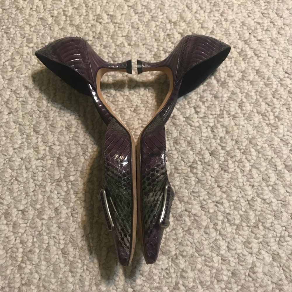 Manolo Blahnik Eu 38 Us 8 Purple Python Heels - image 5